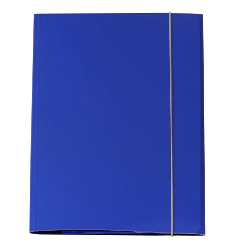 Cartella 3 lembi con elastico Queen - A4 - dorso variabile - cartone plastificato - blu - Starline